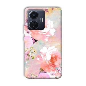 Floral Canvas Phone Customized Printed Back Cover for Vivo T1
