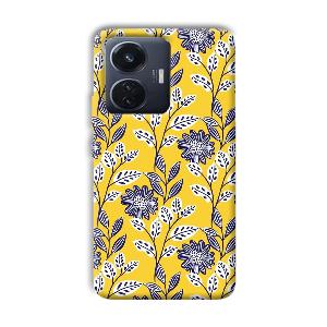 Yellow Fabric Design Phone Customized Printed Back Cover for Vivo T1