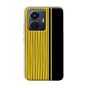 Yellow Black Design Phone Customized Printed Back Cover for Vivo T1