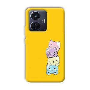 Colorful Kittens Phone Customized Printed Back Cover for Vivo T1