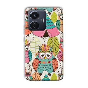 Fancy Owl Phone Customized Printed Back Cover for Vivo T1