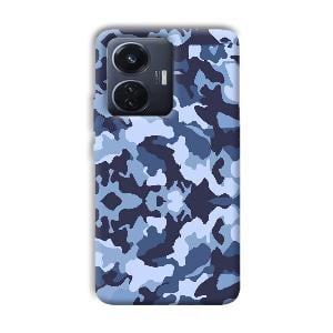 Blue Patterns Phone Customized Printed Back Cover for Vivo T1