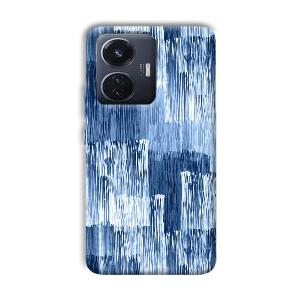 Blue White Lines Phone Customized Printed Back Cover for Vivo T1