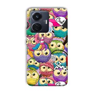 Colorful Owls Phone Customized Printed Back Cover for Vivo T1