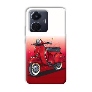 Red Scooter Phone Customized Printed Back Cover for Vivo T1