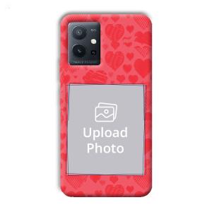 Red Hearts Customized Printed Back Cover for Vivo T1 5G