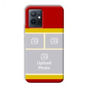 Red Yellow Collage Customized Printed Back Cover for Vivo T1 5G