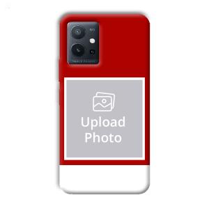 Red & White Customized Printed Back Cover for Vivo T1 5G