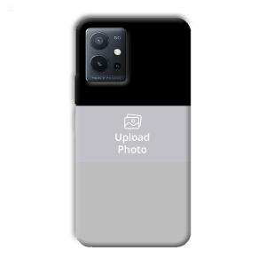 Black & Grey Customized Printed Back Cover for Vivo T1 Pro 5G