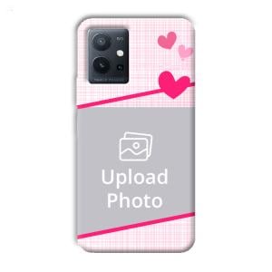 Pink Check Customized Printed Back Cover for Vivo T1 Pro 5G
