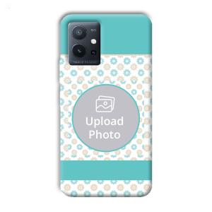 Blue Flowers Customized Printed Back Cover for Vivo T1 5G