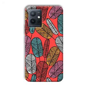 Lines and Leaves Phone Customized Printed Back Cover for Vivo T1 5G