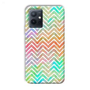 White Zig Zag Pattern Phone Customized Printed Back Cover for Vivo T1 5G