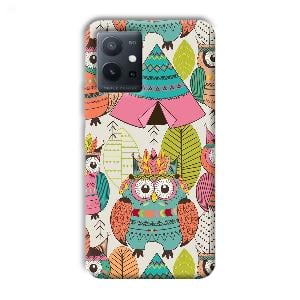 Fancy Owl Phone Customized Printed Back Cover for Vivo T1 5G