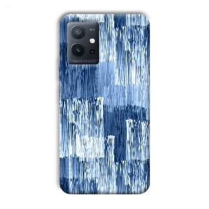 Blue White Lines Phone Customized Printed Back Cover for Vivo T1 5G
