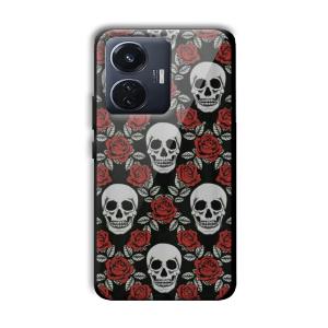 Red Skull Customized Printed Glass Back Cover for Vivo T1