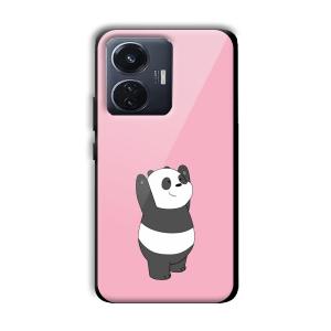 Pink Panda Customized Printed Glass Back Cover for Vivo T1