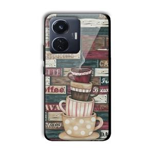 Coffee Design Customized Printed Glass Back Cover for Vivo T1
