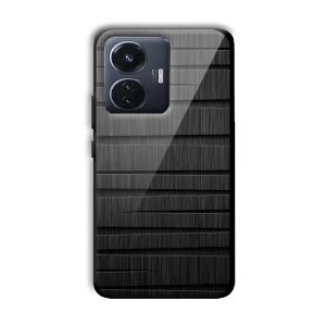 Black Wooden Pattern Customized Printed Glass Back Cover for Vivo T1