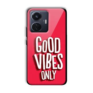 Good Vibes Only Customized Printed Glass Back Cover for Vivo T1