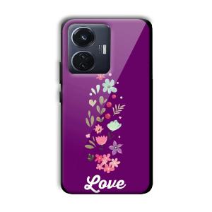 Purple Love Customized Printed Glass Back Cover for Vivo T1