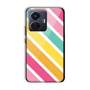 Solid Stripes Customized Printed Glass Back Cover for Vivo T1