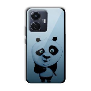 Cute Panda Customized Printed Glass Back Cover for Vivo T1