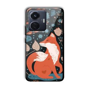 Cute Fox Customized Printed Glass Back Cover for Vivo T1