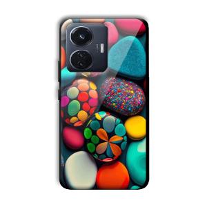 Colored Pebbles Customized Printed Glass Back Cover for Vivo T1