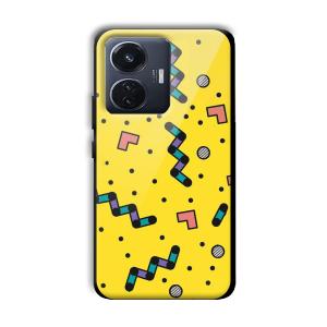 Yellow Game Customized Printed Glass Back Cover for Vivo T1