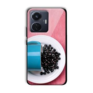 Coffee Beans Customized Printed Glass Back Cover for Vivo T1