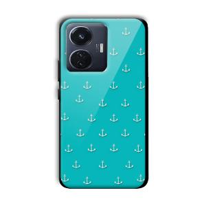Teal Anchor Customized Printed Glass Back Cover for Vivo T1
