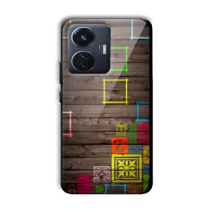 Wooden Pattern Customized Printed Glass Back Cover for Vivo T1