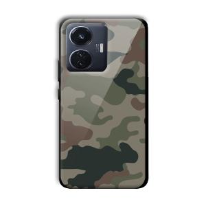 Green Camo Customized Printed Glass Back Cover for Vivo T1