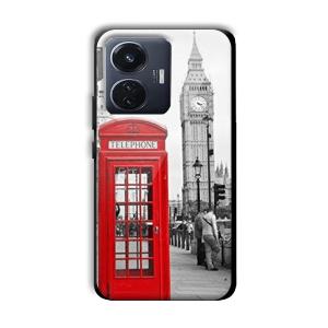 Telephone Retro Customized Printed Glass Back Cover for Vivo T1