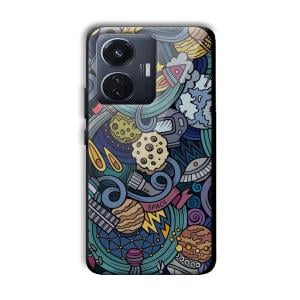 Space Graffiti Customized Printed Glass Back Cover for Vivo T1