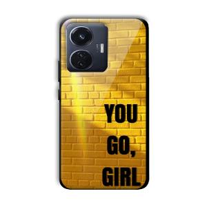 You Go Girl Customized Printed Glass Back Cover for Vivo T1