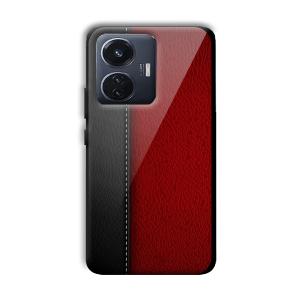 Leather Texture Customized Printed Glass Back Cover for Vivo T1