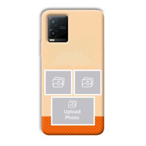 Orange Background Customized Printed Back Cover for Vivo T1x