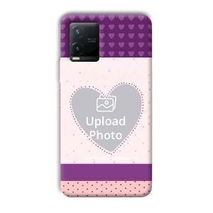 Purple Hearts Customized Printed Back Cover for Vivo T1x