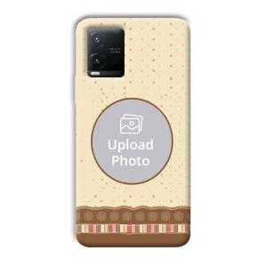 Brown Design Customized Printed Back Cover for Vivo T1x