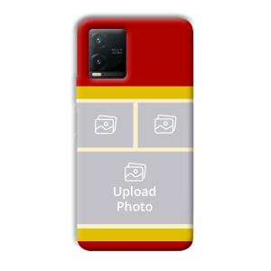 Red Yellow Collage Customized Printed Back Cover for Vivo T1x