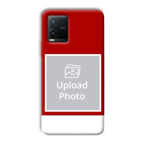 Red & White Customized Printed Back Cover for Vivo T1x
