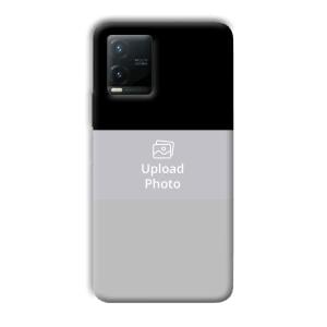 Black & Grey Customized Printed Back Cover for Vivo T1x