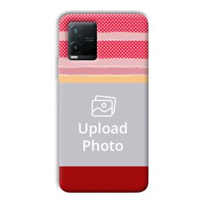 Red Pink Design Customized Printed Back Cover for Vivo T1x