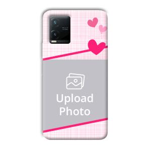 Pink Check Customized Printed Back Cover for Vivo T1x