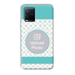 Blue Flowers Customized Printed Back Cover for Vivo T1x