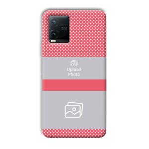 Pink Polka Customized Printed Back Cover for Vivo T1x