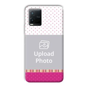 Baby Pink Design Customized Printed Back Cover for Vivo T1x