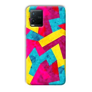 Pink Yellow Pattern Phone Customized Printed Back Cover for Vivo T1x